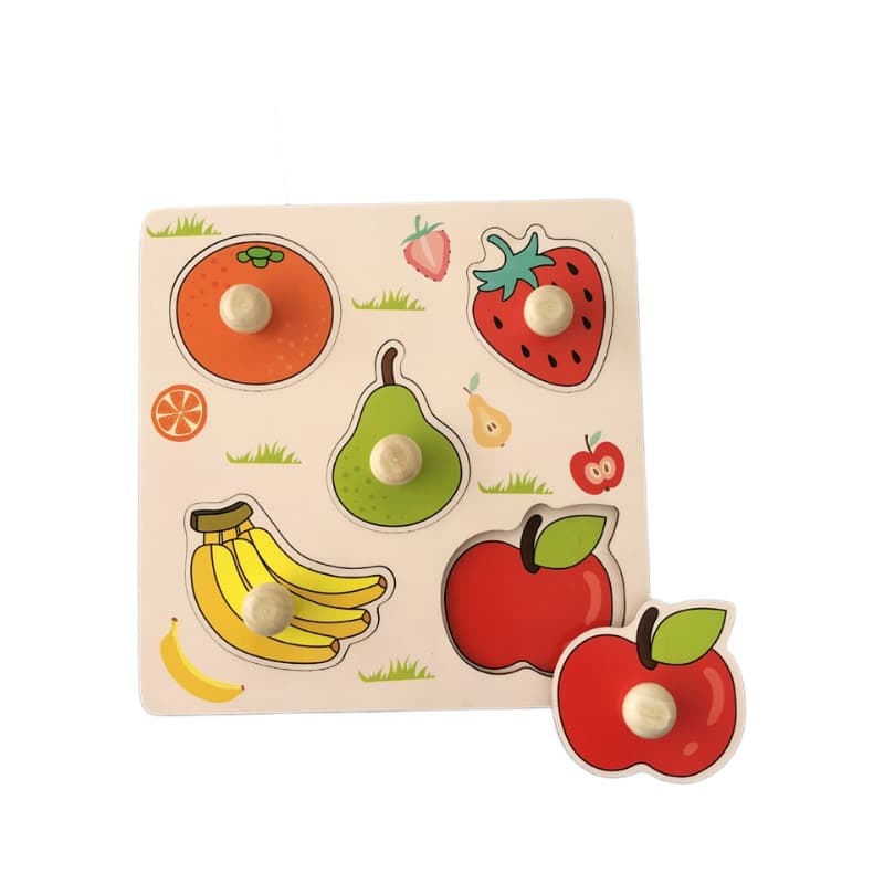 Hand-grabbing board puzzle children's Montessori early education cognitive puzzle toy baby 1 building block 2-year-old shape matching boy 6