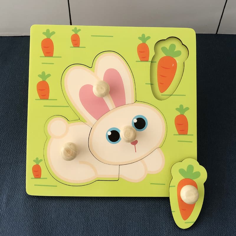 Hand-grabbing board puzzle children's Montessori early education cognitive puzzle toy baby 1 building block 2-year-old shape matching boy 7