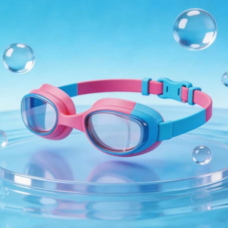 Li Ning swimming goggles children's swimming goggles boys and girls swimming goggles large frame waterproof anti-fog high-definition youth professional swimming goggles 8