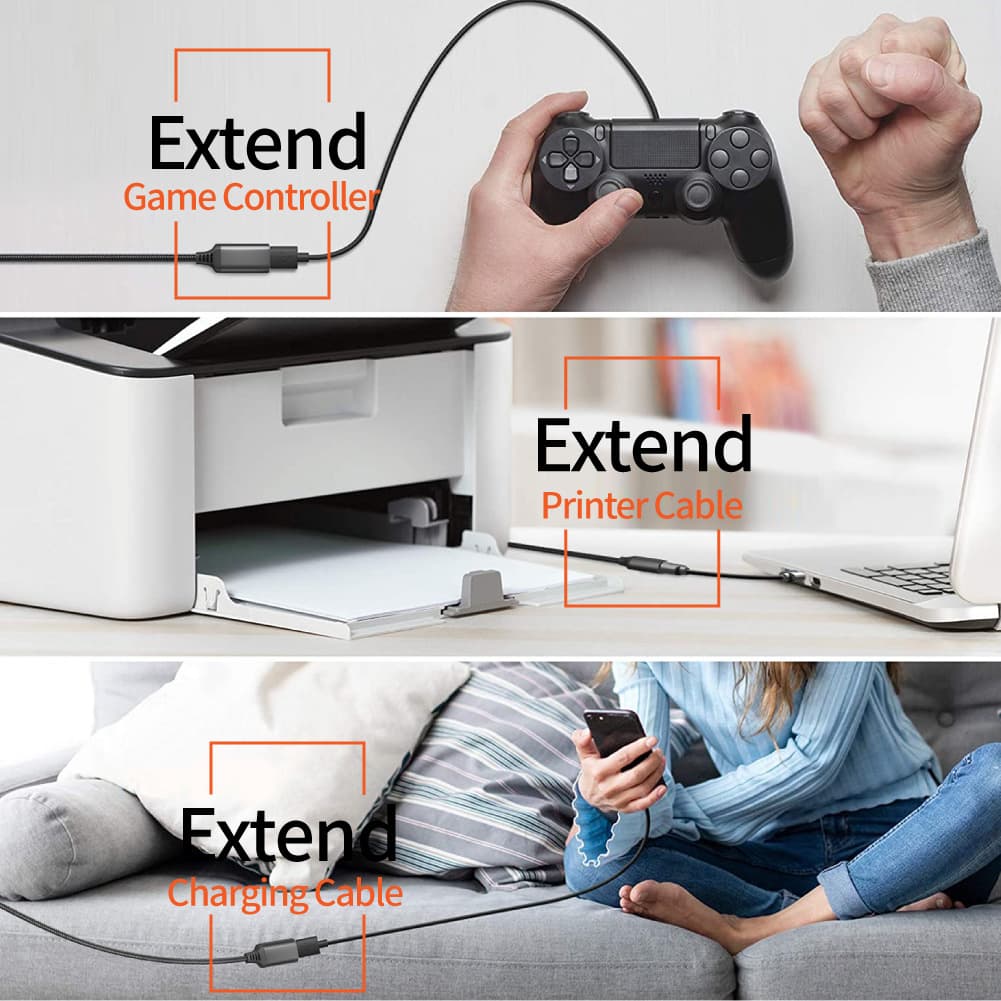 Nylon braided USB 3.0 male to female high-speed transmission data cable computer hard disk camera printer extension cable 4