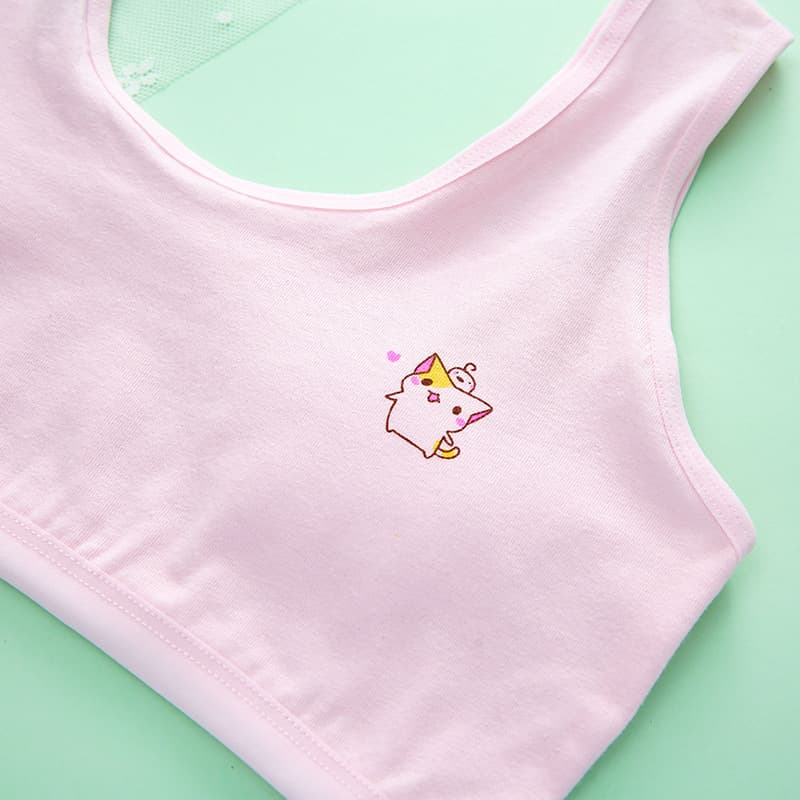 Girls vest development period underwear junior high school students 11-12 years old middle-aged and older girls cotton bra cartoon 3