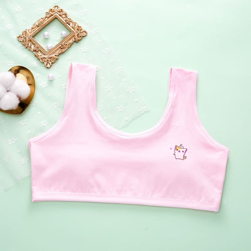 Girls vest development period underwear junior high school students 11-12 years old middle-aged and older girls cotton bra cartoon 9