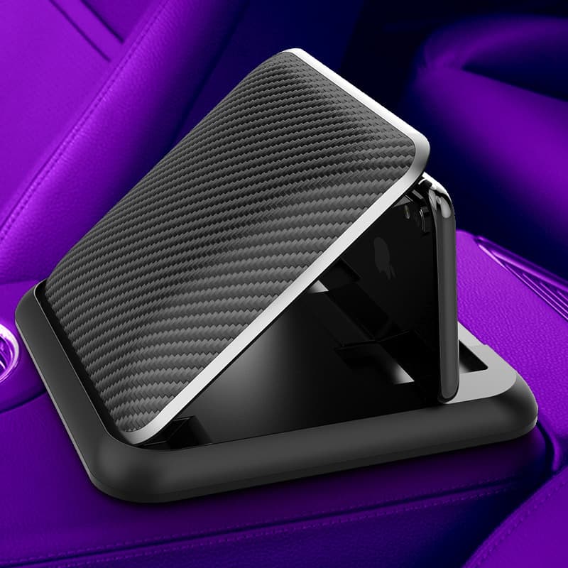Cross-border new car mobile phone holder carbon fiber pattern silicone holder car dashboard center console mobile phone holder 1