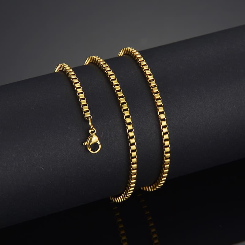 Manufacturer's spot stainless steel box chain European and American fashion trend box necklace men's and women's diy jewelry accessories chain 4