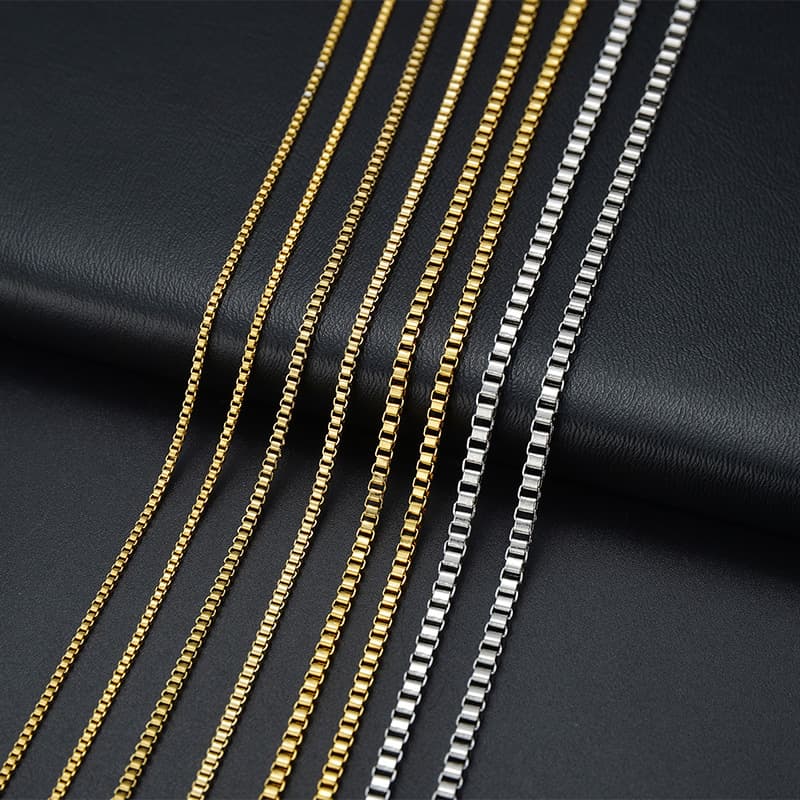 Manufacturer's spot stainless steel box chain European and American fashion trend box necklace men's and women's diy jewelry accessories chain 5