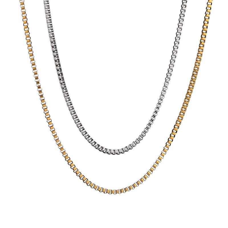 Manufacturer's spot stainless steel box chain European and American fashion trend box necklace men's and women's diy jewelry accessories chain 6