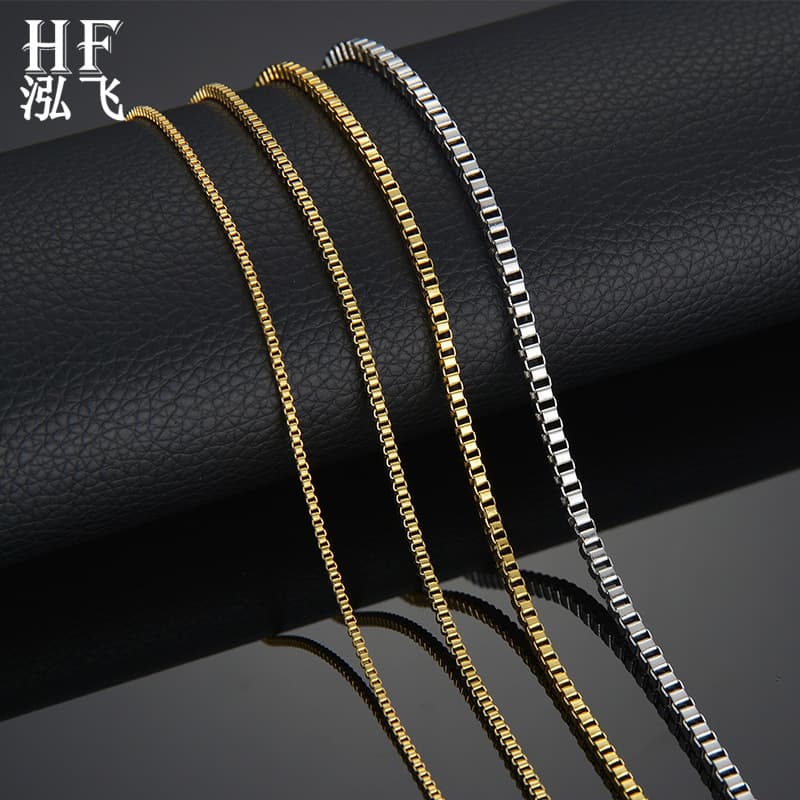 Manufacturer's spot stainless steel box chain European and American fashion trend box necklace men's and women's diy jewelry accessories chain 1