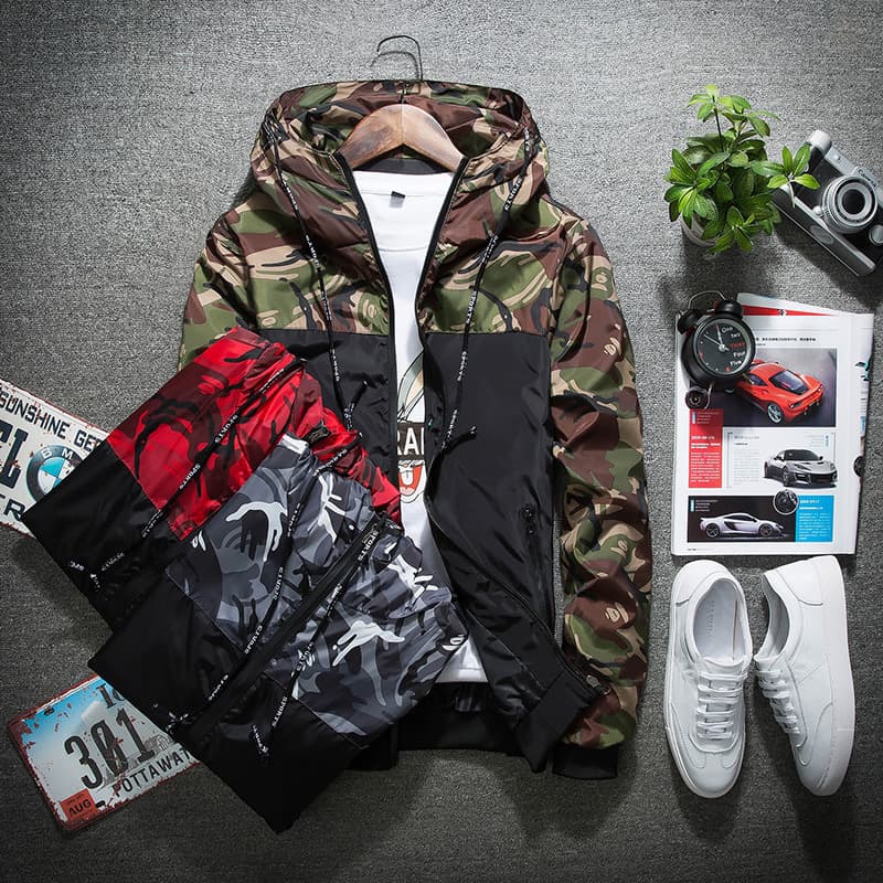 Spring new men's jacket men's camouflage men's jacket Korean style slim outer coat one-piece casual and versatile 4
