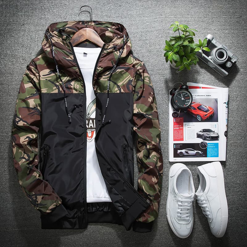 Spring new men's jacket men's camouflage men's jacket Korean style slim outer coat one-piece casual and versatile 5
