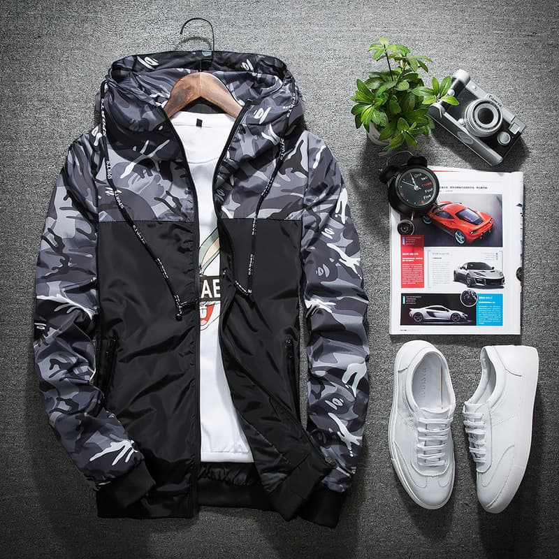Spring new men's jacket men's camouflage men's jacket Korean style slim outer coat one-piece casual and versatile 10