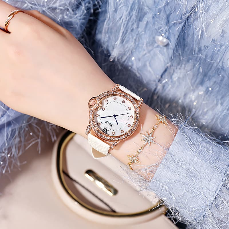 New watch ladies ins style fashion internet celebrity blue needle imitation shell rhinestone simple temperament student female model 3