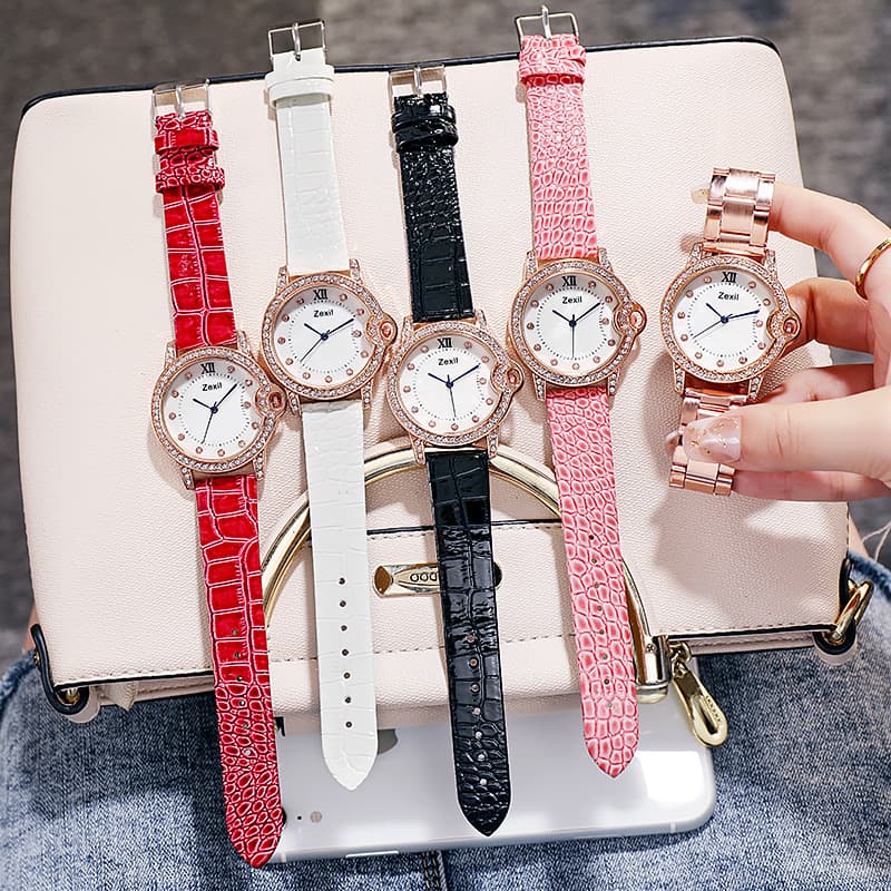 New watch ladies ins style fashion internet celebrity blue needle imitation shell rhinestone simple temperament student female model 5