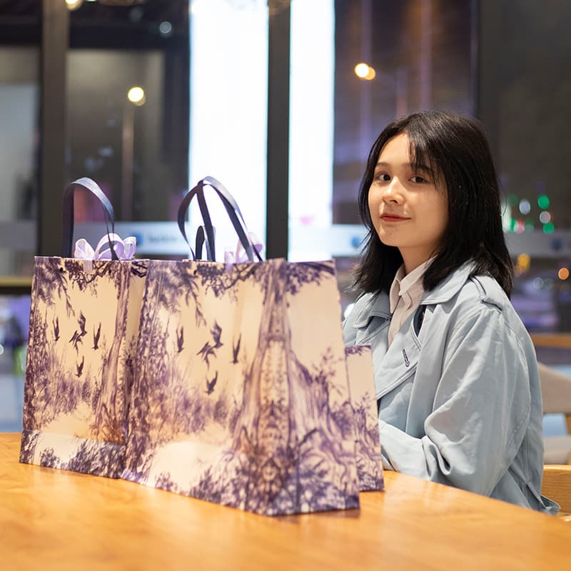 Ink style clothing store handbag shopping bag holiday souvenir gift bag gift bag packaging paper bag universal 4