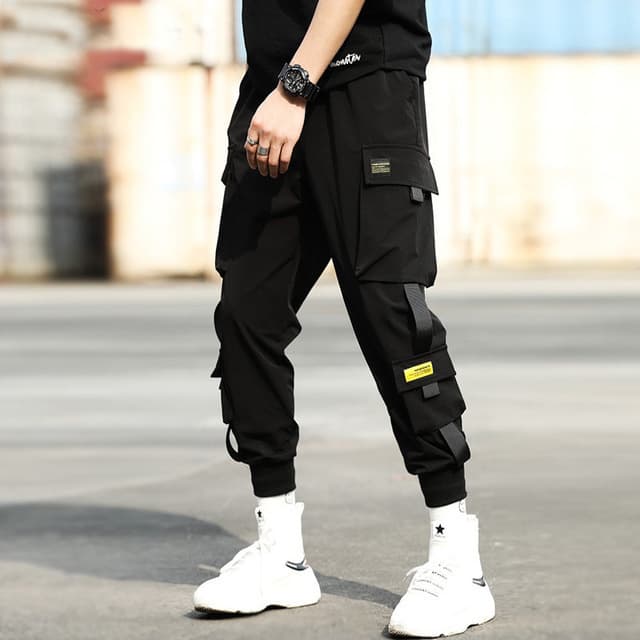 2021 new style pants for men, Korean style, trendy, loose, student ins, nine-point chic casual overalls, trendy brand foot binding 2