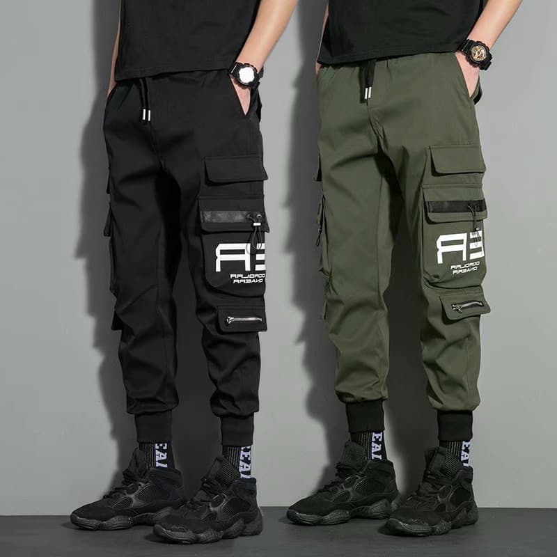 2021 new style pants for men, Korean style, trendy, loose, student ins, nine-point chic casual overalls, trendy brand foot binding 4