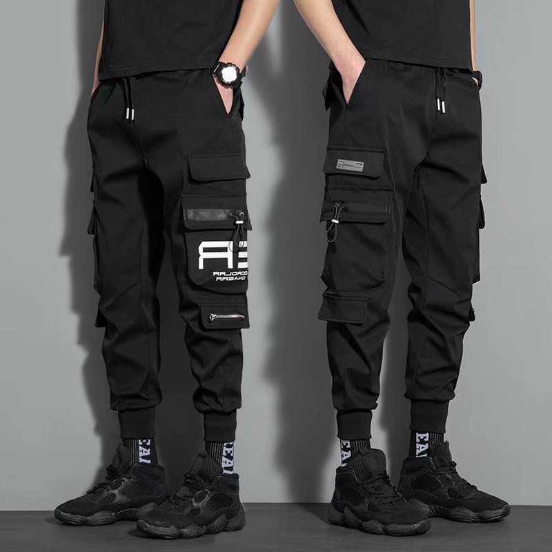 2021 new style pants for men, Korean style, trendy, loose, student ins, nine-point chic casual overalls, trendy brand foot binding 10