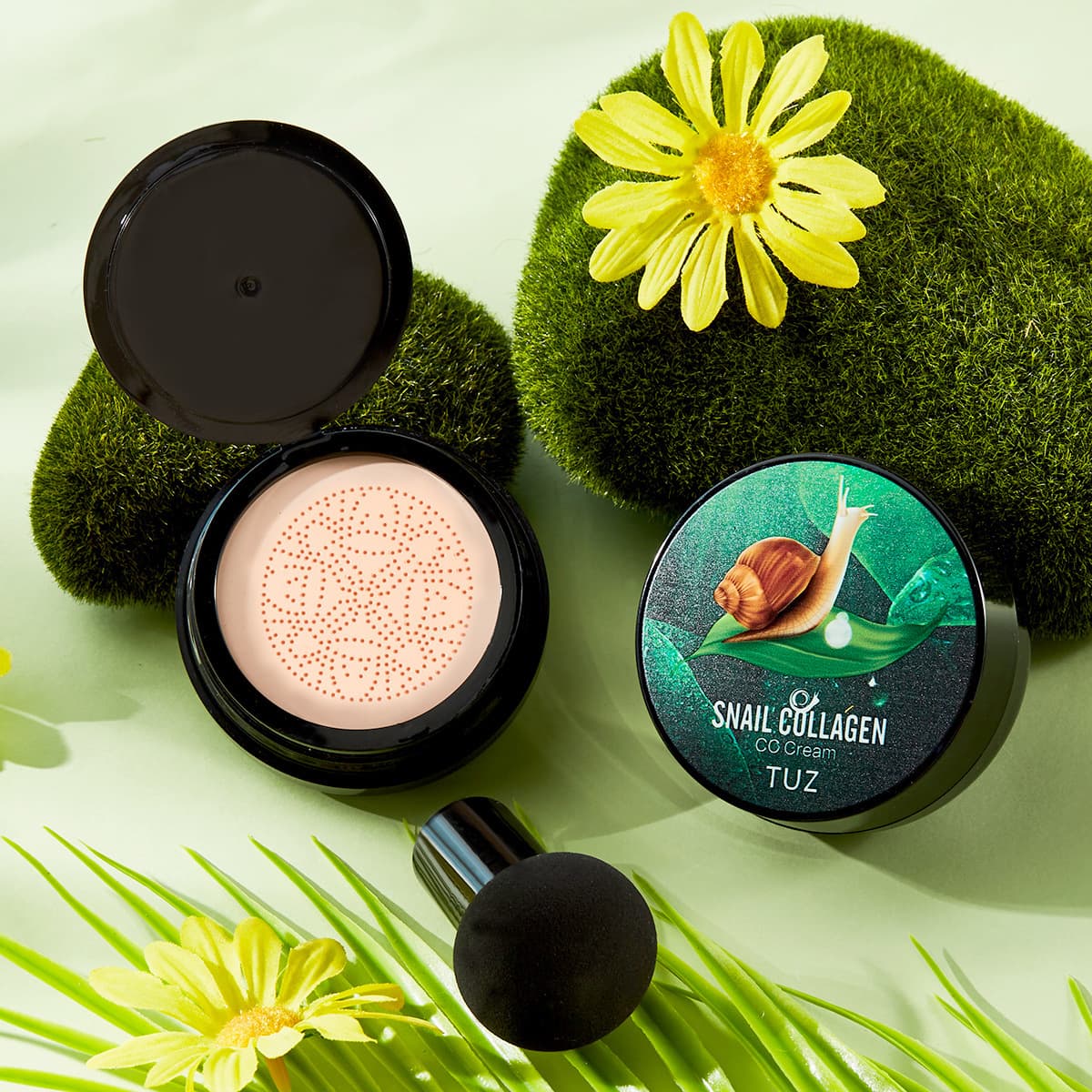 TUZ0214 Snail Collagen CC Cream Mushroom Head Snail Air Cushion Foundation BB Cream Concealer Brightening Long-lasting Makeup 2
