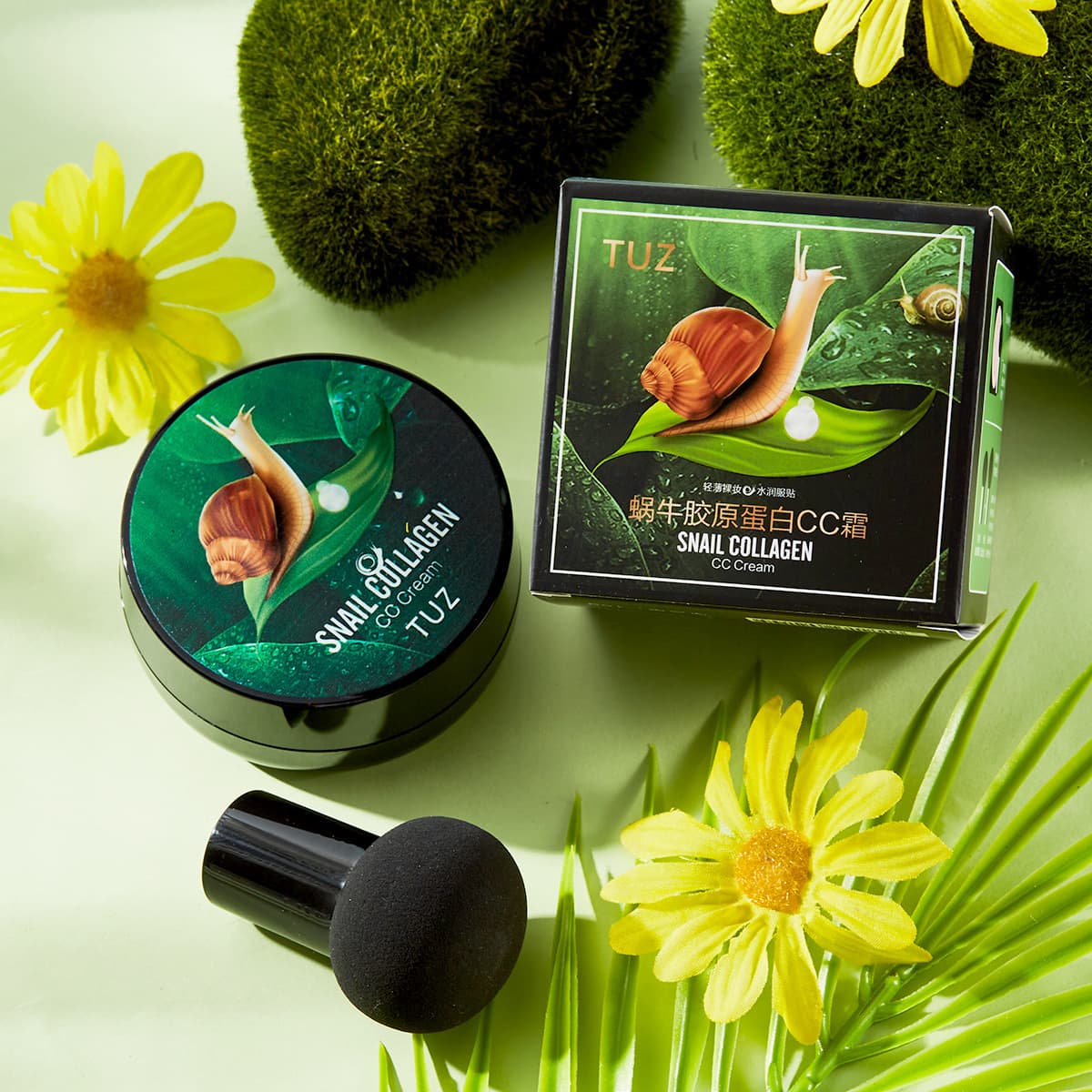 TUZ0214 Snail Collagen CC Cream Mushroom Head Snail Air Cushion Foundation BB Cream Concealer Brightening Long-lasting Makeup 3