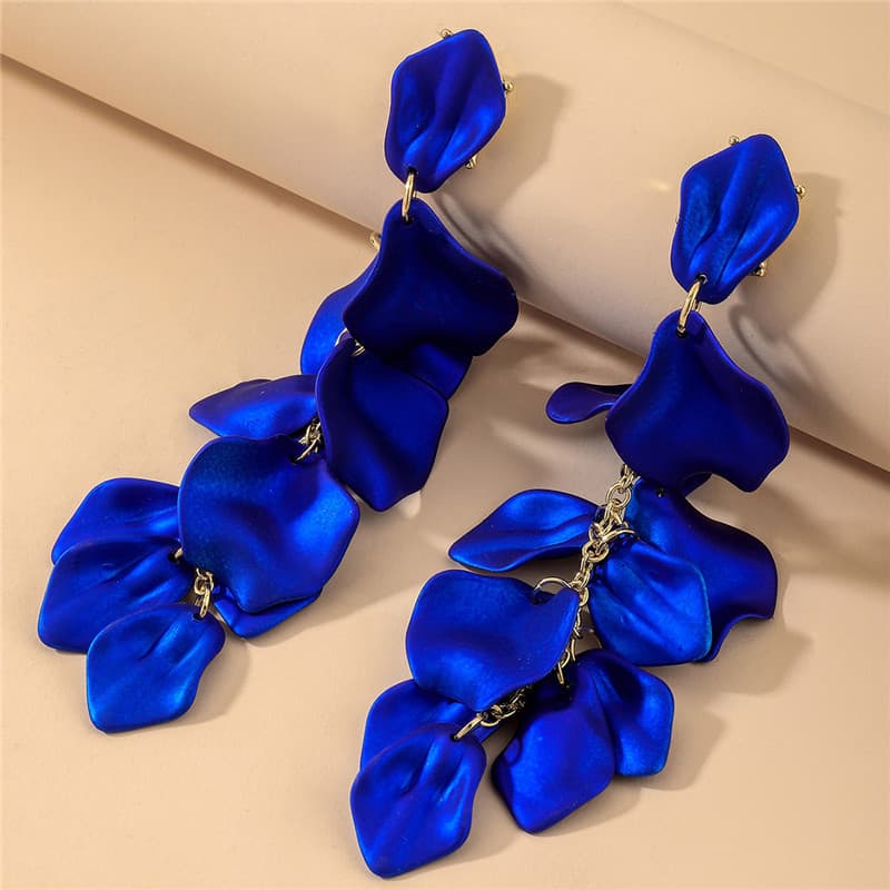 European and American rose petal long tassel earrings fashion ins elegant internet celebrity temperament high-end environmentally friendly earrings for women 7