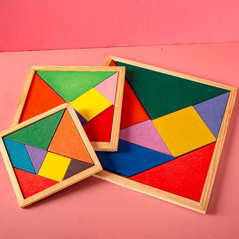 Children's educational tangram building blocks puzzle baby brain development kindergarten colorful tangram learning teaching aids 2