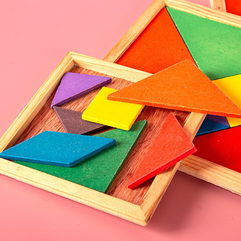 Children's educational tangram building blocks puzzle baby brain development kindergarten colorful tangram learning teaching aids 4