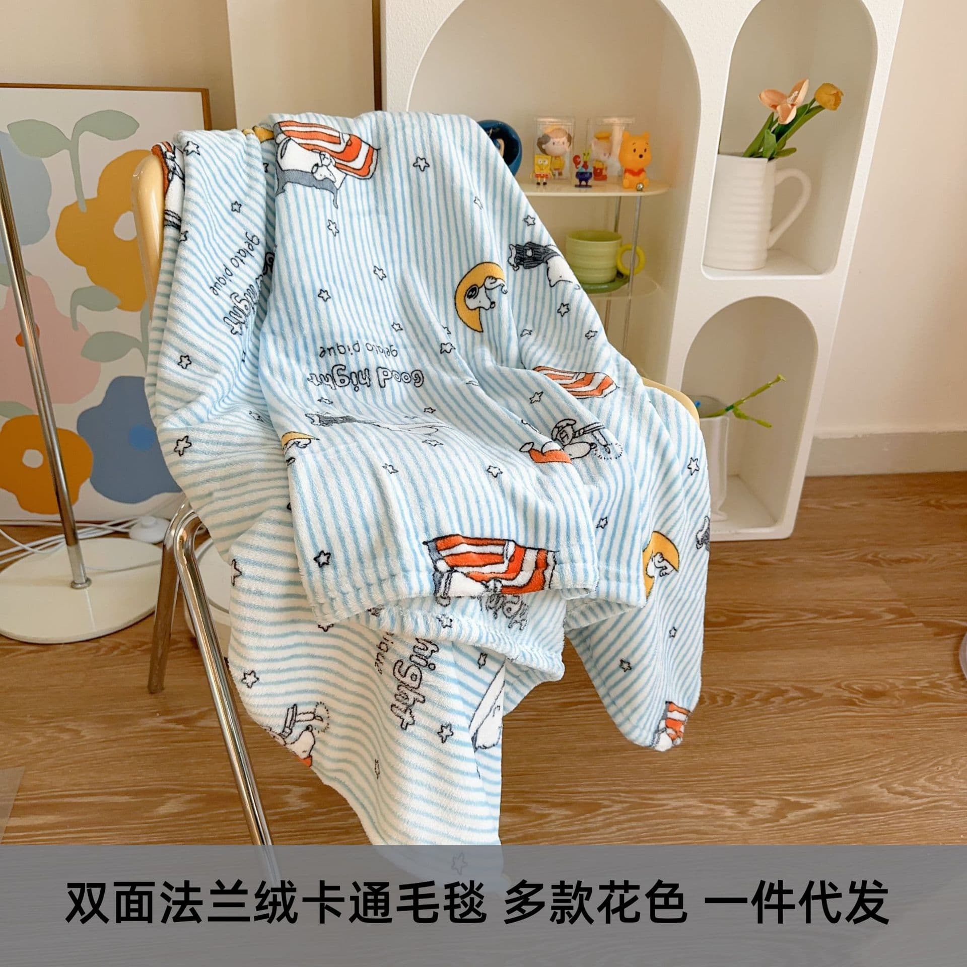 INS cute cartoon blanket flannel throw blanket student dormitory blanket living room sofa nap air conditioning blanket airplane blanket 2