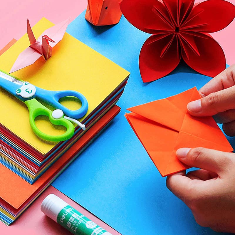 Origami colored paper set kindergarten children primary school students hand-cut paper-cut color production materials cardboard paper-cut book