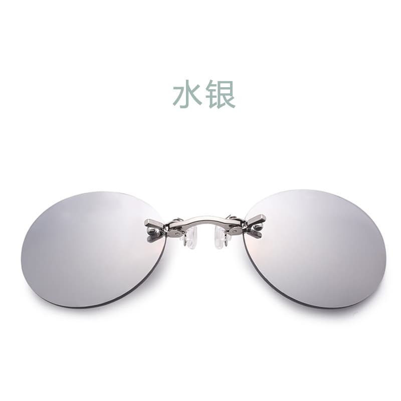 Cross-border frameless pince-nez sunglasses, retro round clip-on sunglasses, ultra-light Matrix Morpheus glasses 7
