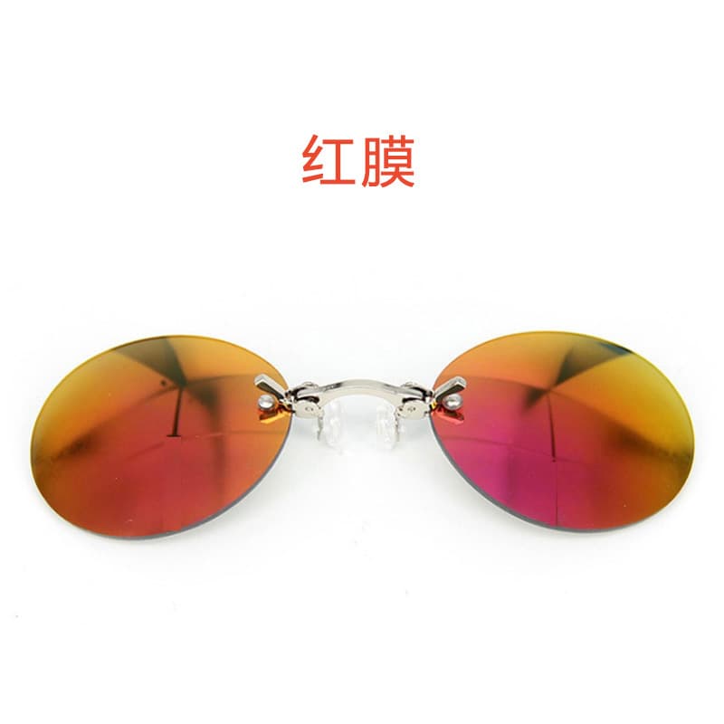 Cross-border frameless pince-nez sunglasses, retro round clip-on sunglasses, ultra-light Matrix Morpheus glasses 9