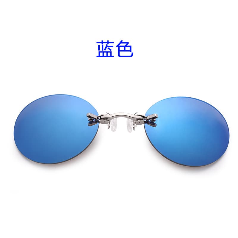 Cross-border frameless pince-nez sunglasses, retro round clip-on sunglasses, ultra-light Matrix Morpheus glasses 10
