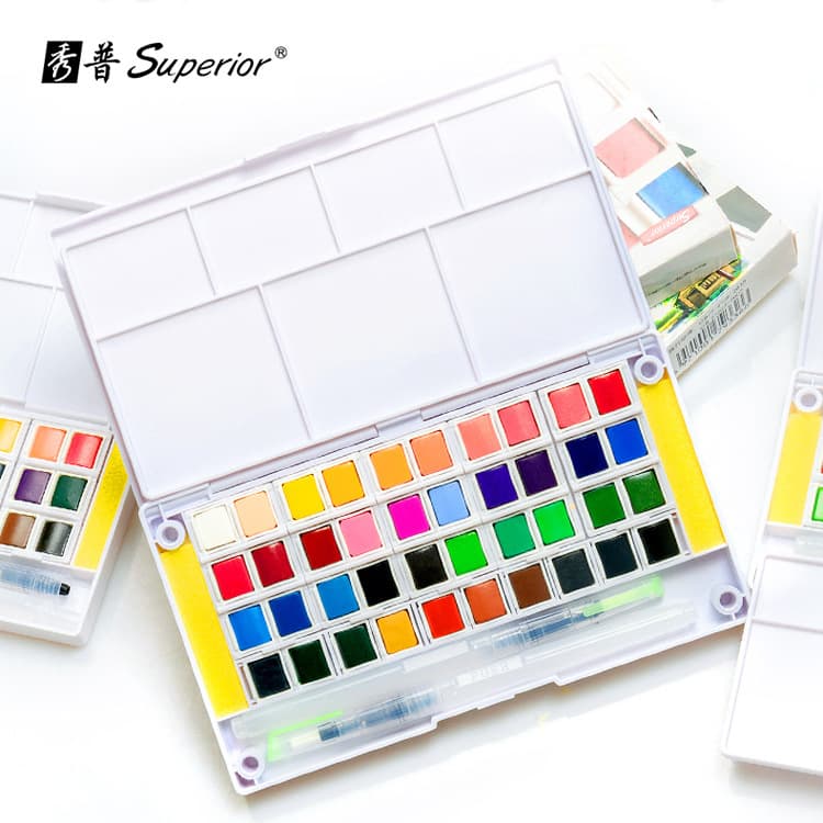 Xiupu solid watercolor paint set for students, beginners and children 12/18/30/36 color painting tool set 1