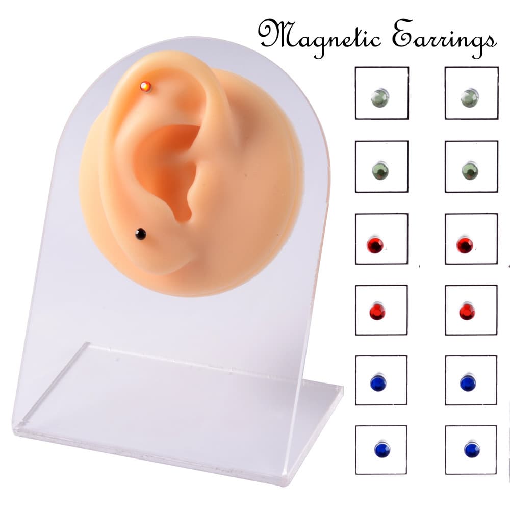 Non-hole nose stud earrings for women, non-pierced diamond magnetic magnets, lip studs, small earrings, small size ear bone studs, ear clips 1