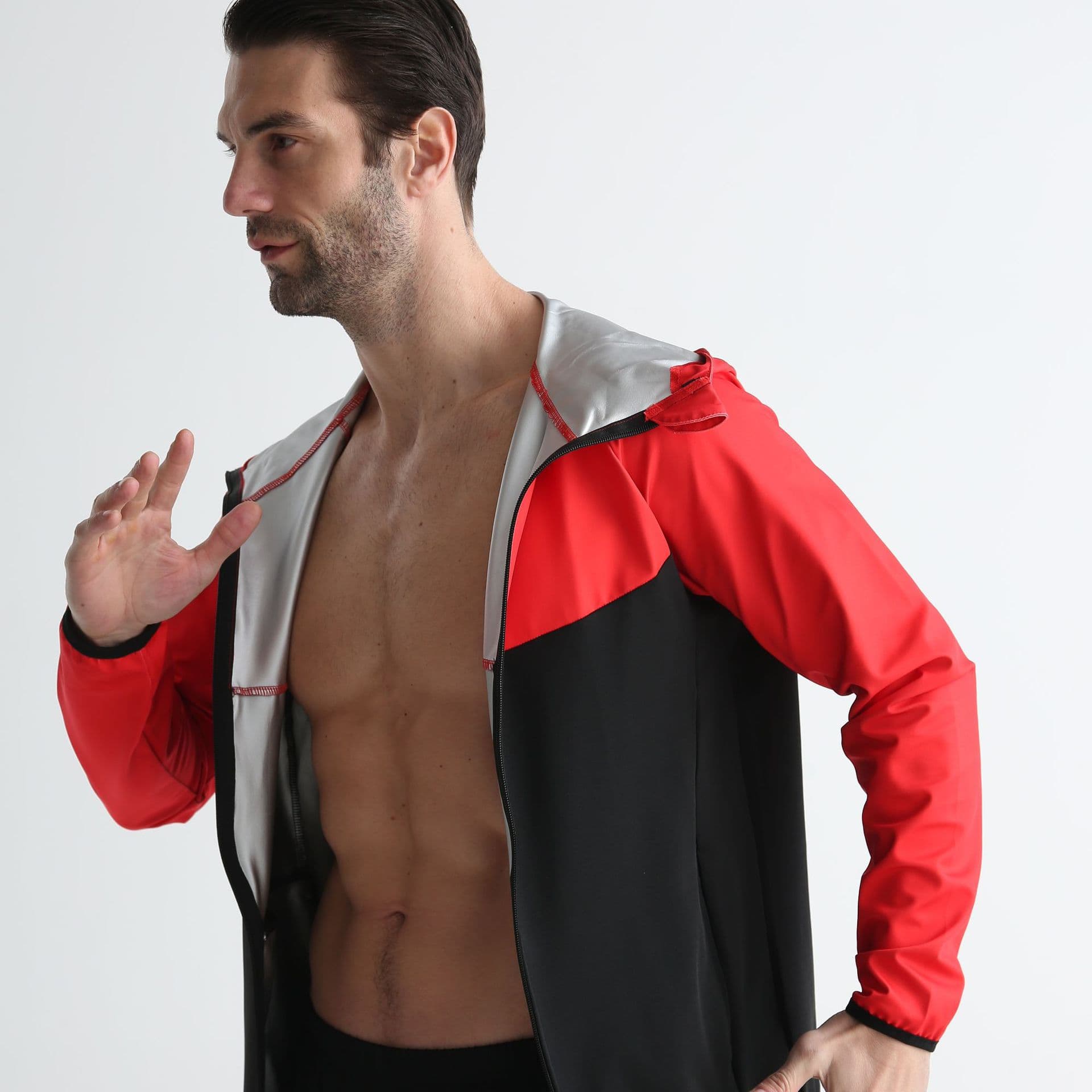 Sweat suit men's jacket sports running fitness clothing outdoor training sweat yoga suit zipper cardigan suit dropshipping 9