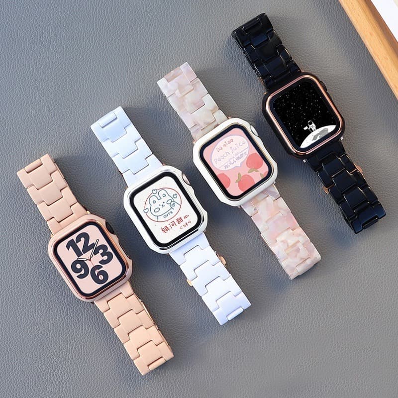 Suitable for Apple watch Apple resin strap iwatch strap + pc case one-color set 1