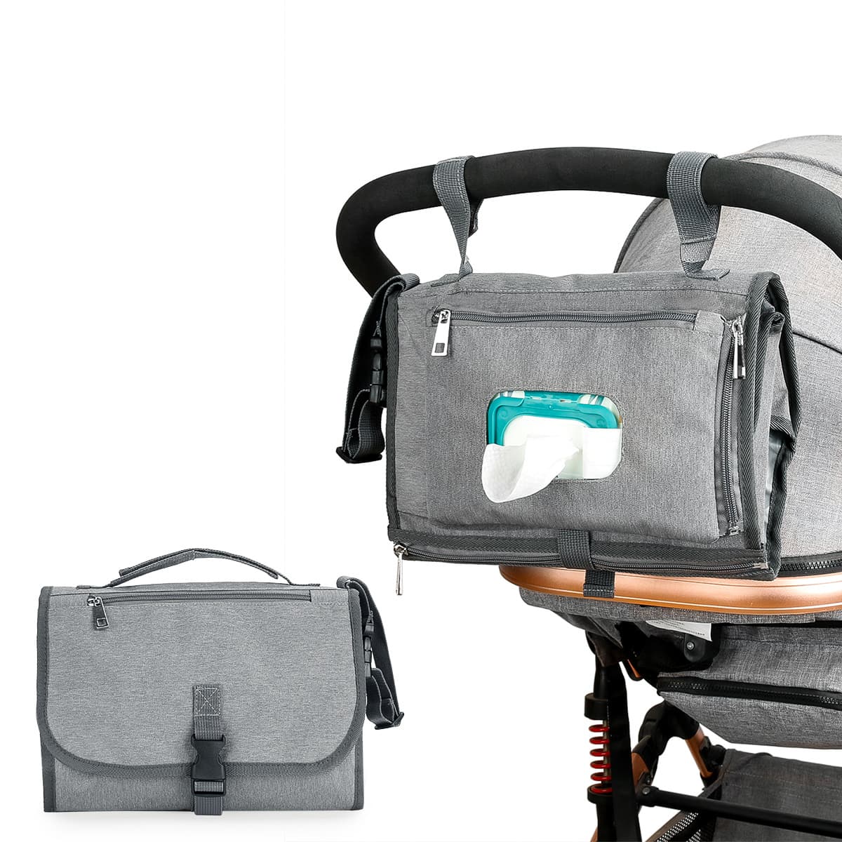 New portable waterproof diaper changing pad multifunctional baby stroller bag changing pad folding diaper pad 7
