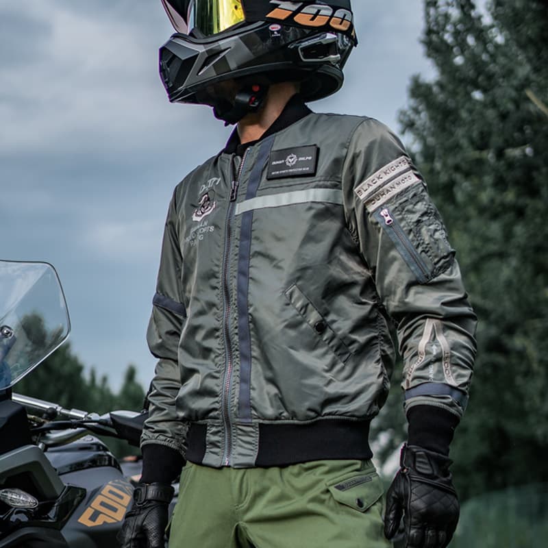 Duhamo Dark Rider Jacket Motorcycle Riding Suit Classic Bomber Jacket Reflective Anti-Fall CE Equipment 4