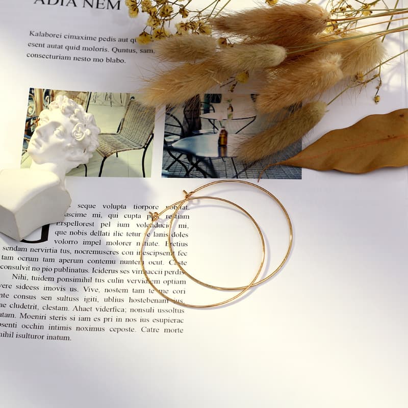 Handmade 14K circle French ultra-fine and ultra-light gold-filled earrings for women INS trendy one-piece dropshipping 2