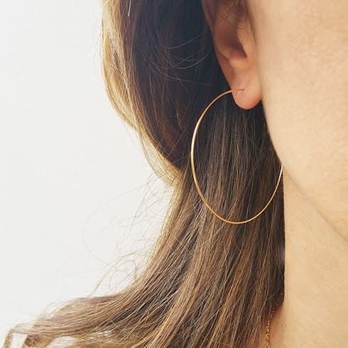 Handmade 14K circle French ultra-fine and ultra-light gold-filled earrings for women INS trendy one-piece dropshipping 3