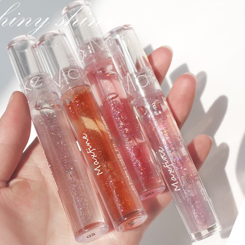 Maxfine lip gloss water gloss lip glaze moisturizing and plumping lips and cheeks dual-use lip gloss lip balm lip and cheek dual-use balm