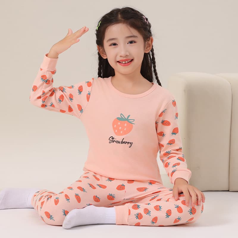 Children's pajamas, pure cotton, boys' autumn clothes, long johns, girls' baby thermal underwear set, children's bottoming cotton sweaters 8