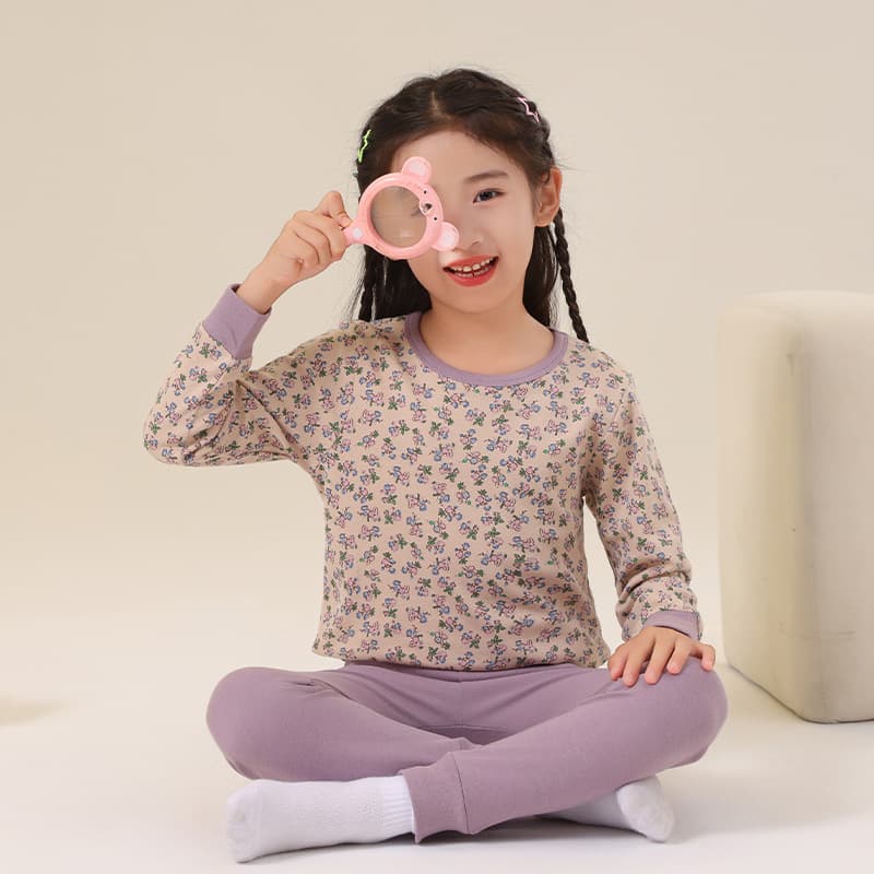 Children's pajamas, pure cotton, boys' autumn clothes, long johns, girls' baby thermal underwear set, children's bottoming cotton sweaters 9