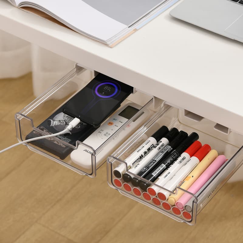 Under-the-desk drawer office stationery and sundry storage dormitory desk hidden storage box large desktop organization artifact 2