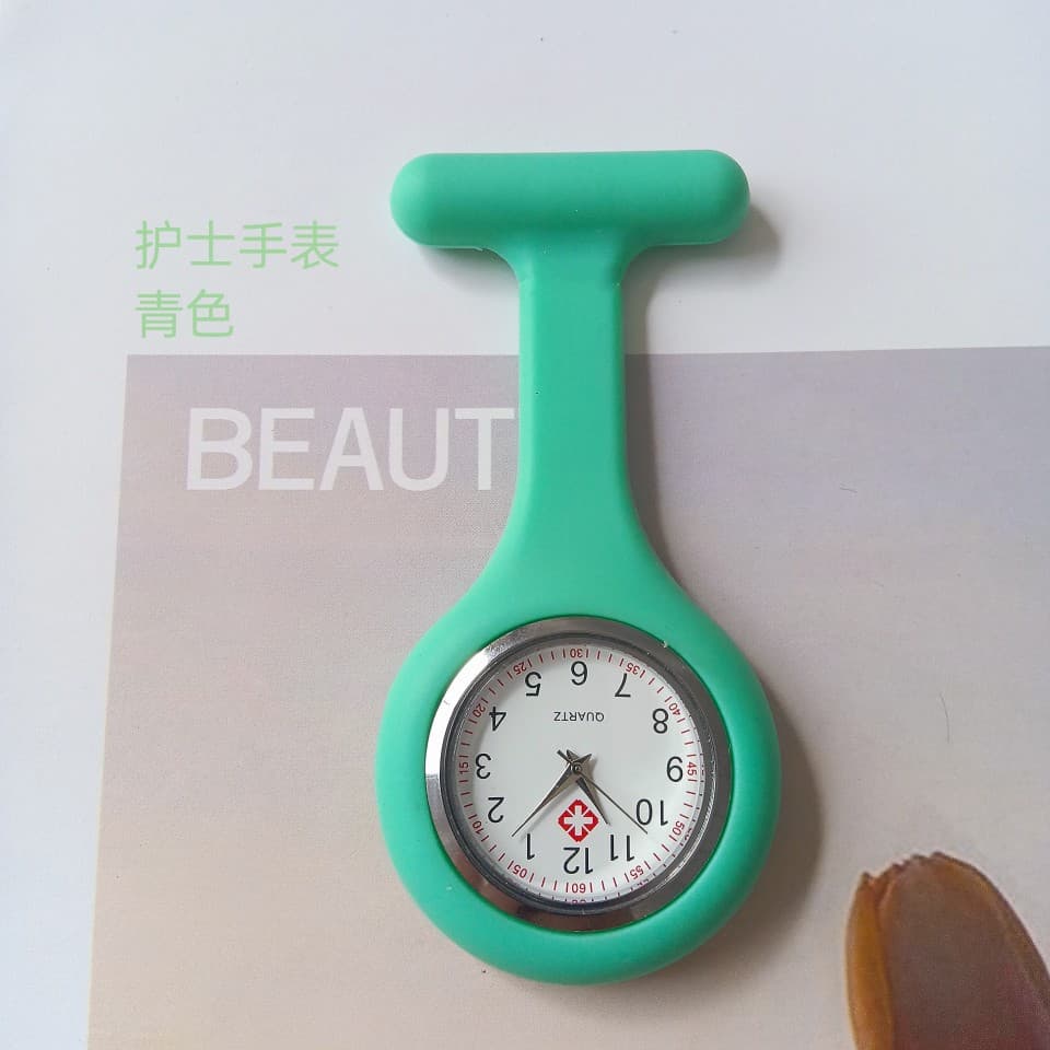 Foreign trade nurse watch silicone breast watch pin hanging watch student pocket watch quartz logo gift dial watch spot 9
