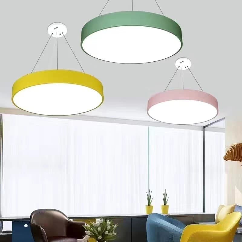 Ring chandelier Kindergarten round macaron lamp training class classroom dance studio corridor aisle chandelier 8