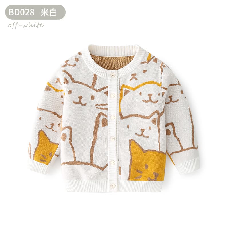 Korean style boys' sweater pure cotton type A baby knitted sweater children's sweater cardigan spring and autumn boys' knitted cardigan 7