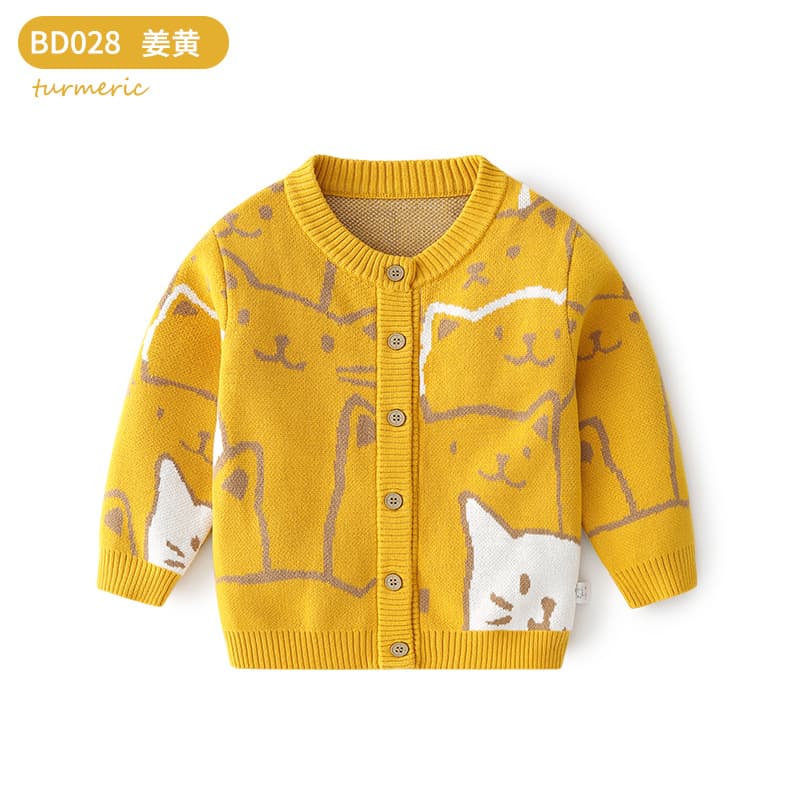 Korean style boys' sweater pure cotton type A baby knitted sweater children's sweater cardigan spring and autumn boys' knitted cardigan 8
