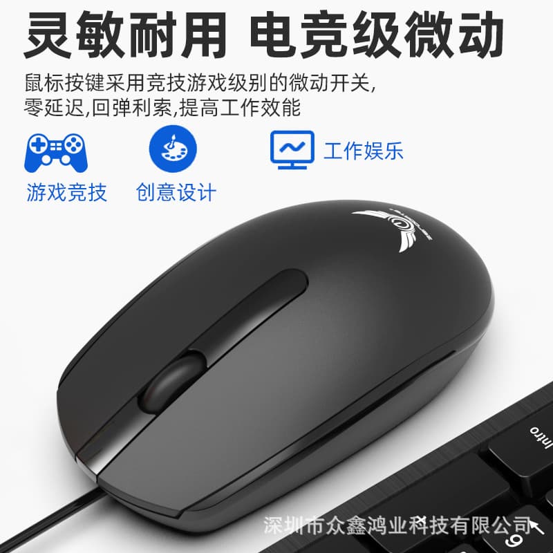 Manufacturer cross-border LD801 office business mouse and keyboard set computer accessories USB wired keyboard and mouse set 5