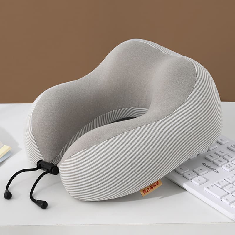 Memory Foam Slow Rebound Amazon Travel Hump Aircraft Pillow Aviation Cervical U-shaped Pillow Simple Striped Neck Pillow 9