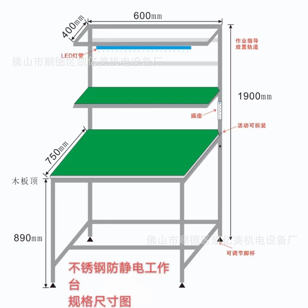 Bilateral workbench custom workshop anti-static maintenance operation bench electronic assembly bench stainless steel packaging bench manufacturer 6