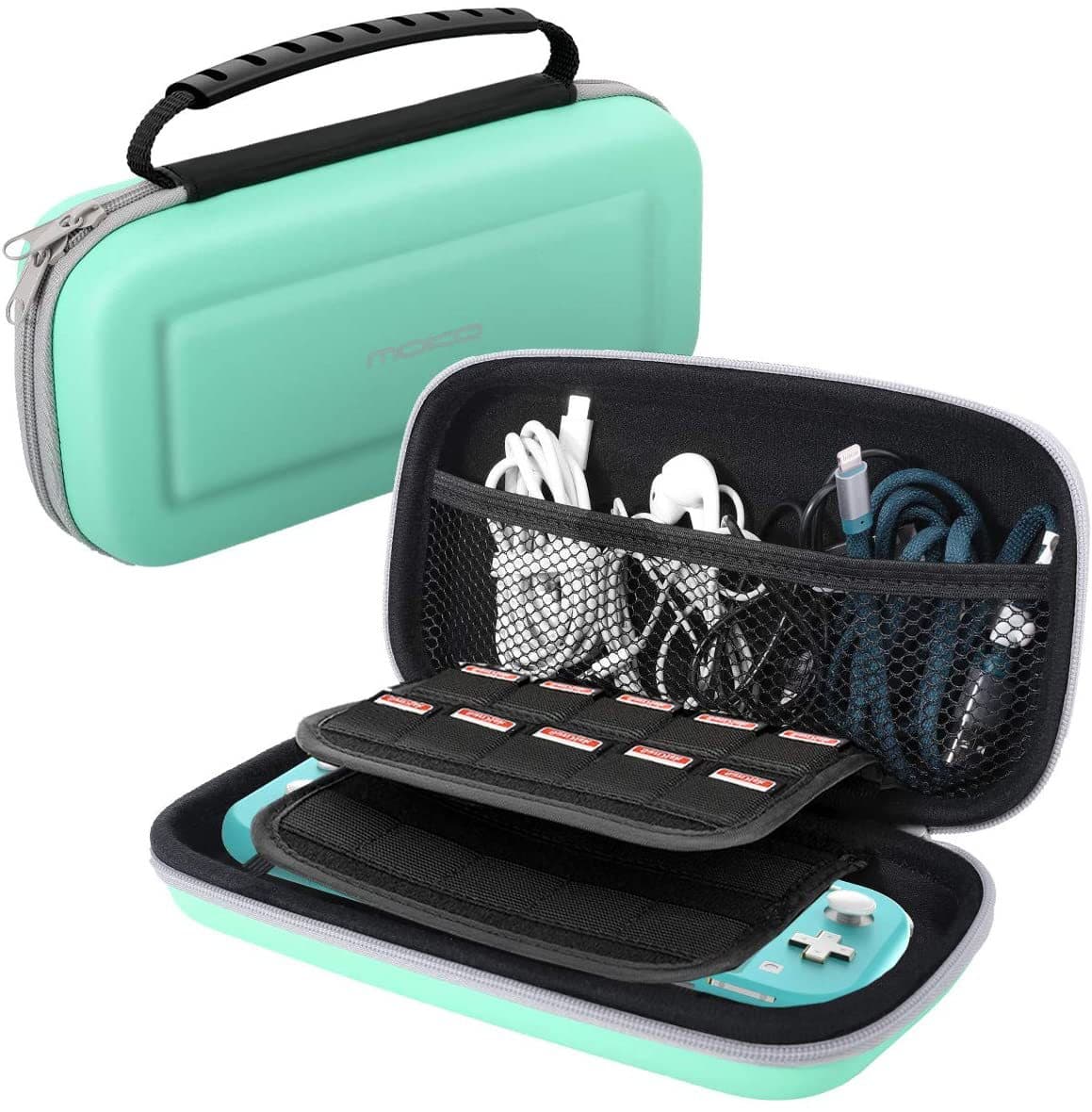 Carrying case EVA storage travel bag Compatible with Switch Lite console, accessories and game cards 2
